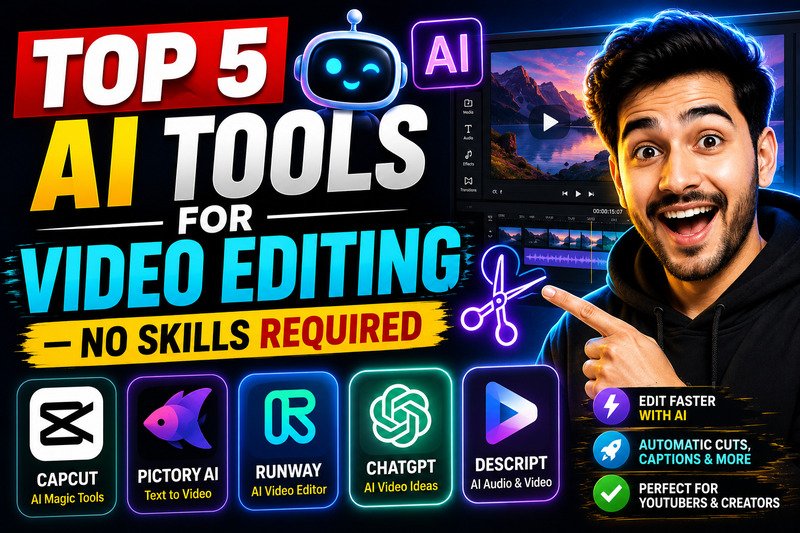 Top 5 AI Tools for Video Editing — No Skills Required 🎬
